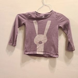 Tea Collection Long-Sleeved Purple Bunny Tee, 3T